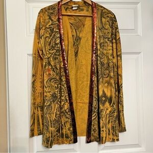 Daytrip Yellow and Brown Cardigan Women’s size XL